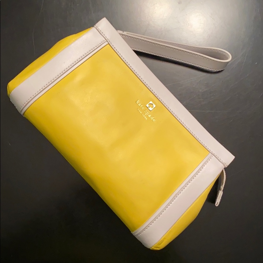 Yellow & White Kate Spade Clutch